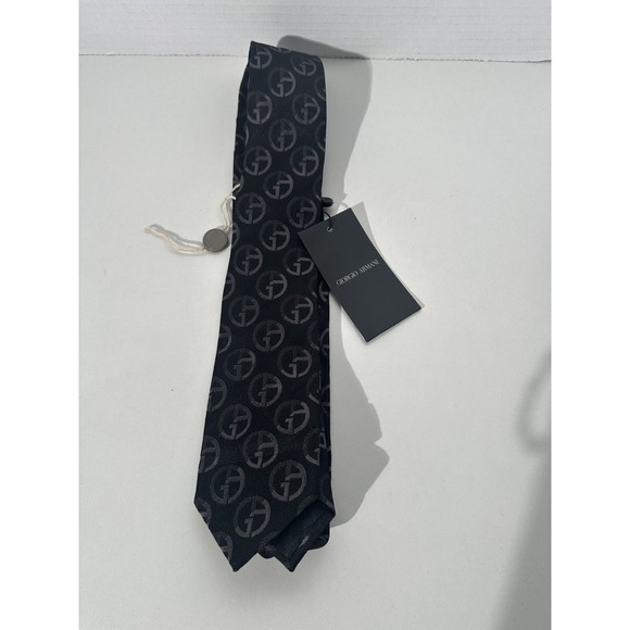 New GIORGIO ARMANI Black Label Neck Tie 100% SILK HAND MADE IN ITALY - Picture 9 of 9
